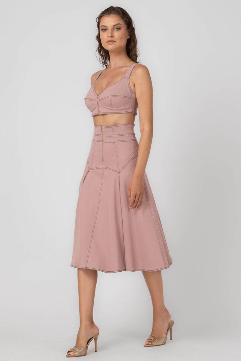 Underline Denim Bra Top Blush