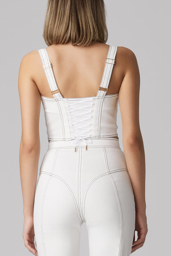 Haze Denim Bra Top White