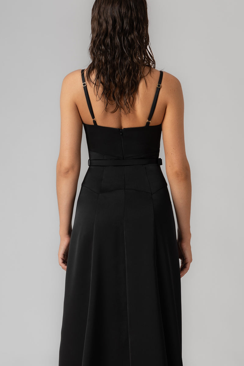 Blossom Long Dress Black