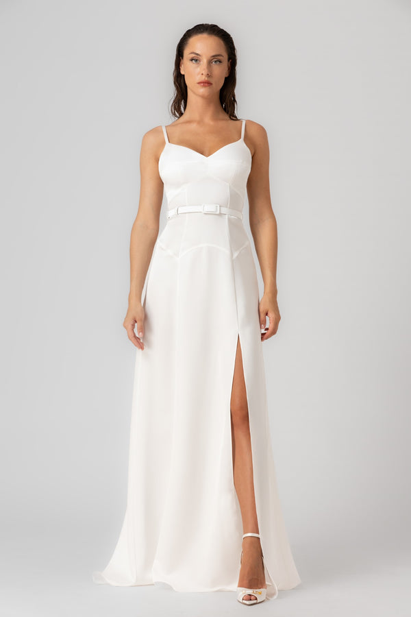 Blossom Long Dress White
