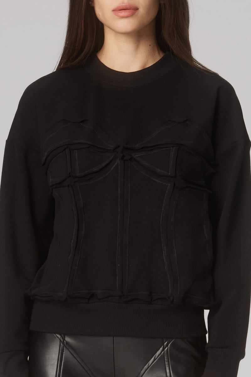Deconstructed Sweatshirt Black