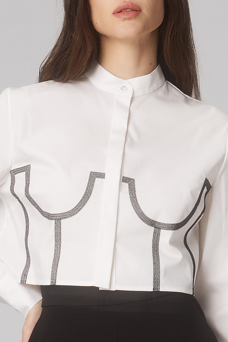 Draft Cropped Shirt White