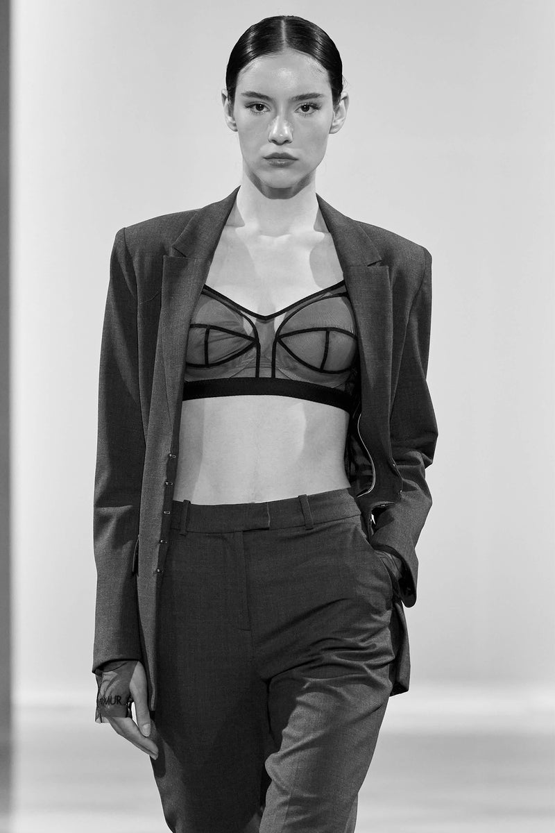 Sculpt Bi-Stretch Sheer Bra Top Black