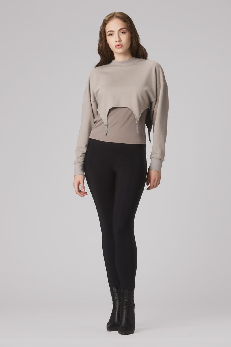 Garter Sweatshirt Gray