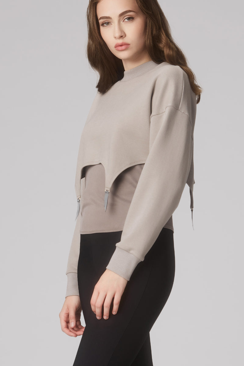 Garter Sweatshirt Gray