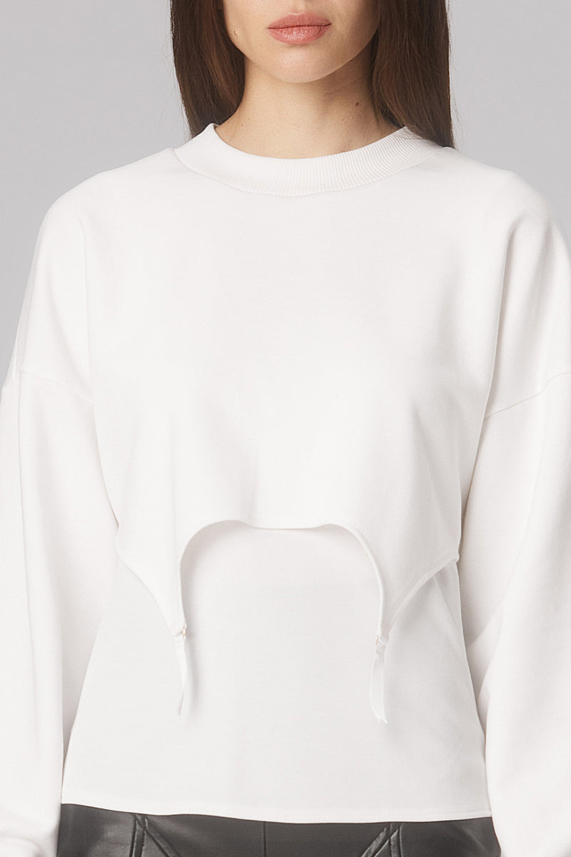 Garter Sweatshirt White