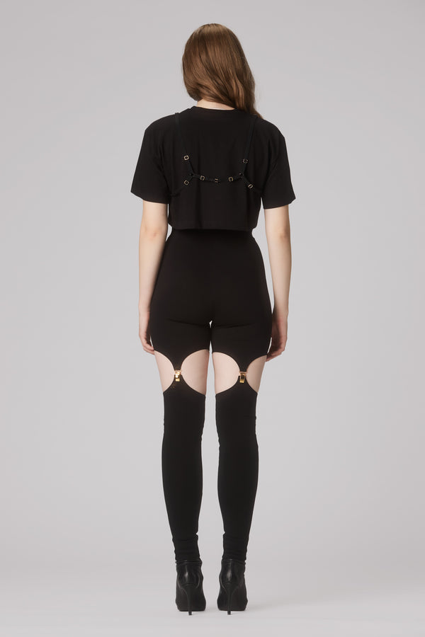 Suspender Leggings Black