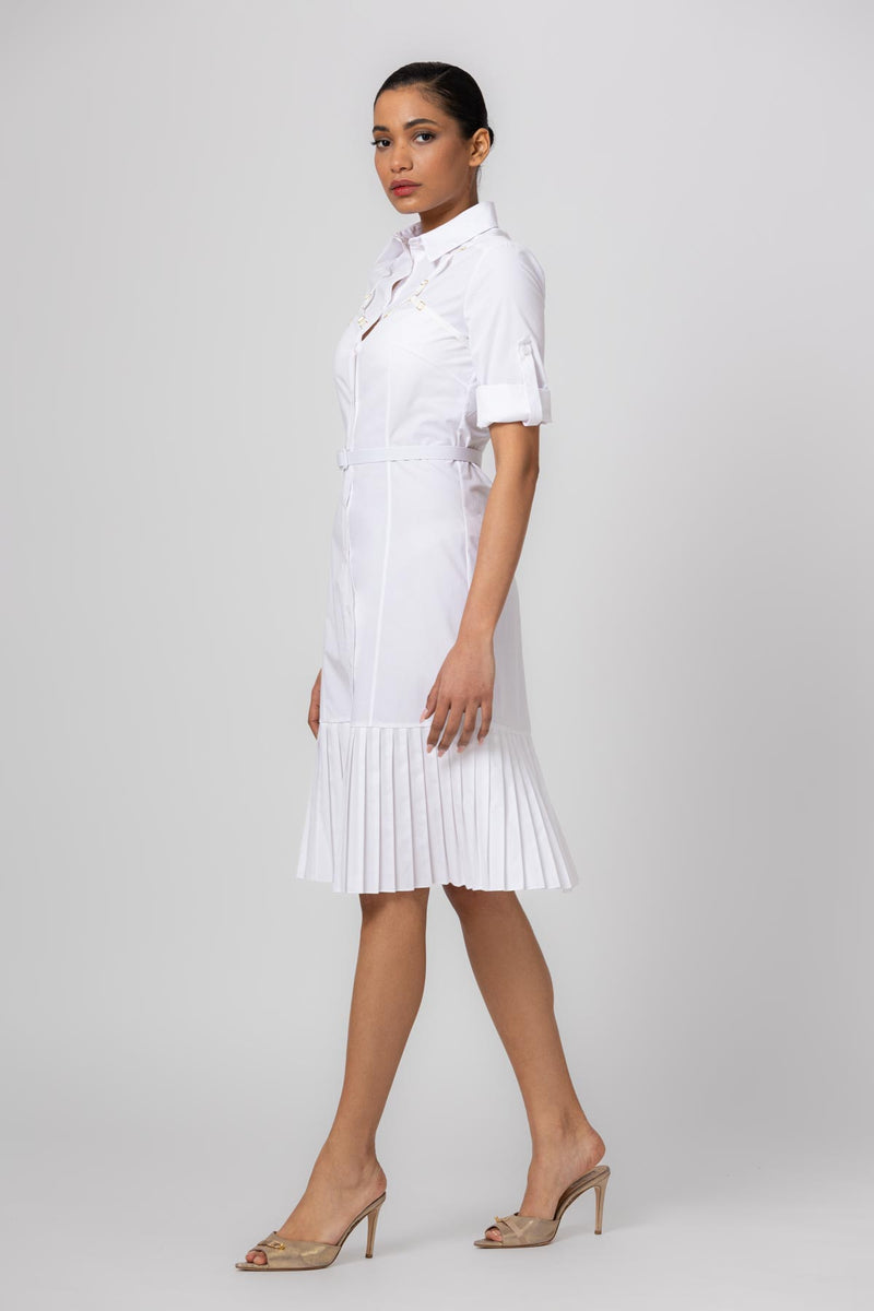 Outline Shirt Dress White