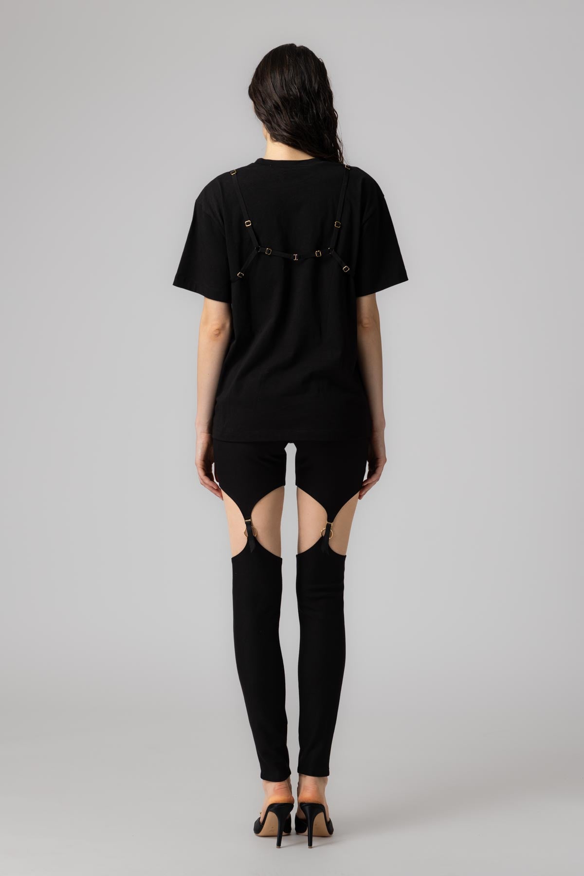 Black garter leggings deals