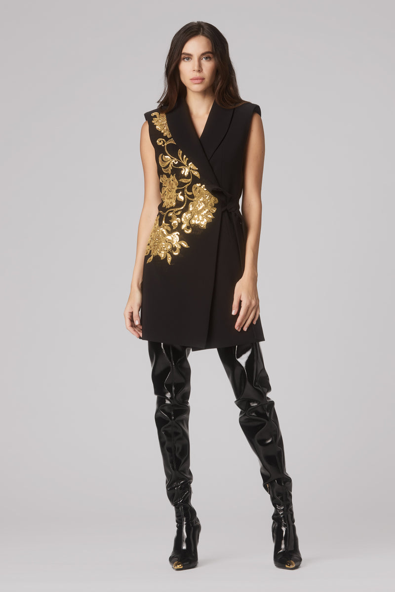 Radiant Sleeveless Blazer Black
