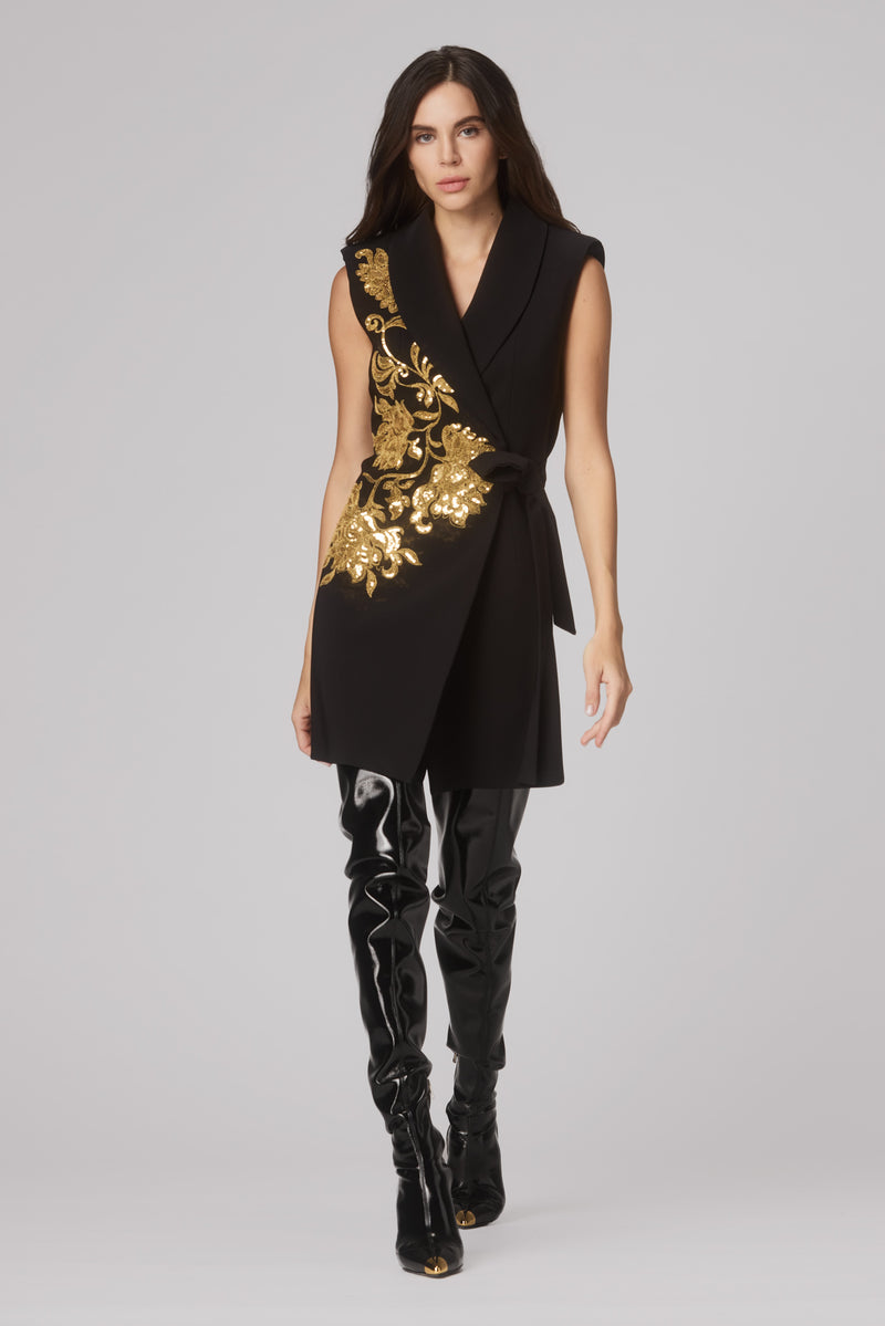 Radiant Sleeveless Blazer Black