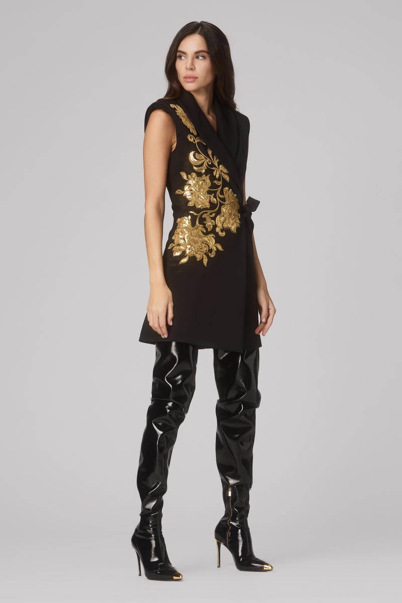 Radiant Sleeveless Blazer Black