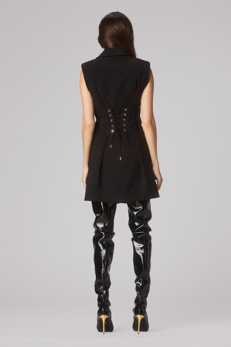 Radiant Sleeveless Blazer Black