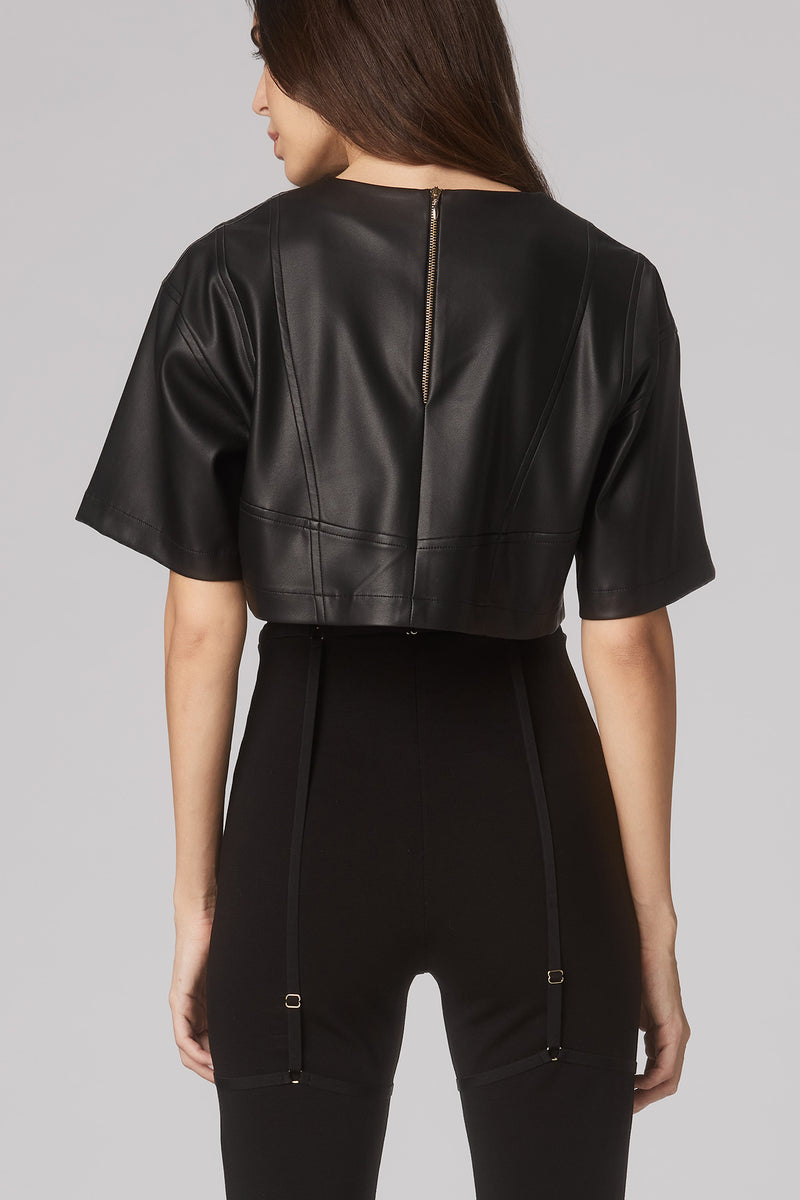 Shape Cropped Top Black