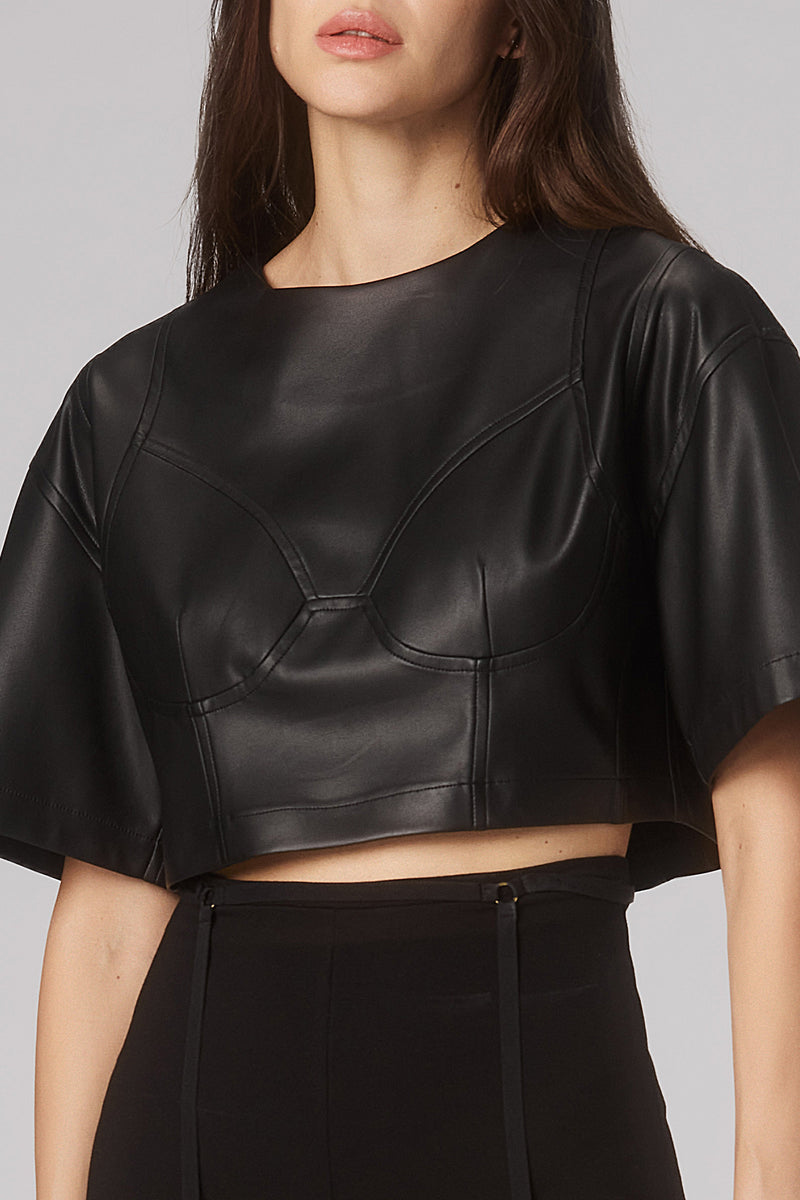 Shape Cropped Top Black
