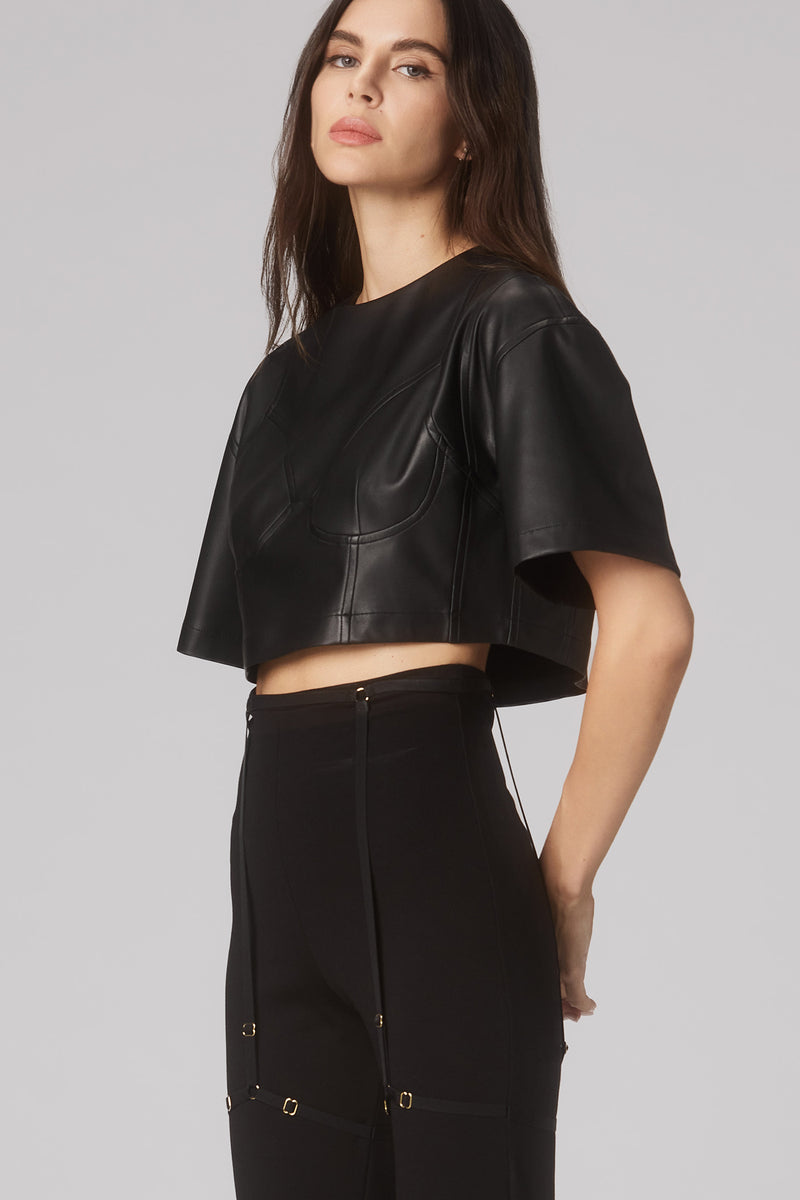 Shape Cropped Top Black