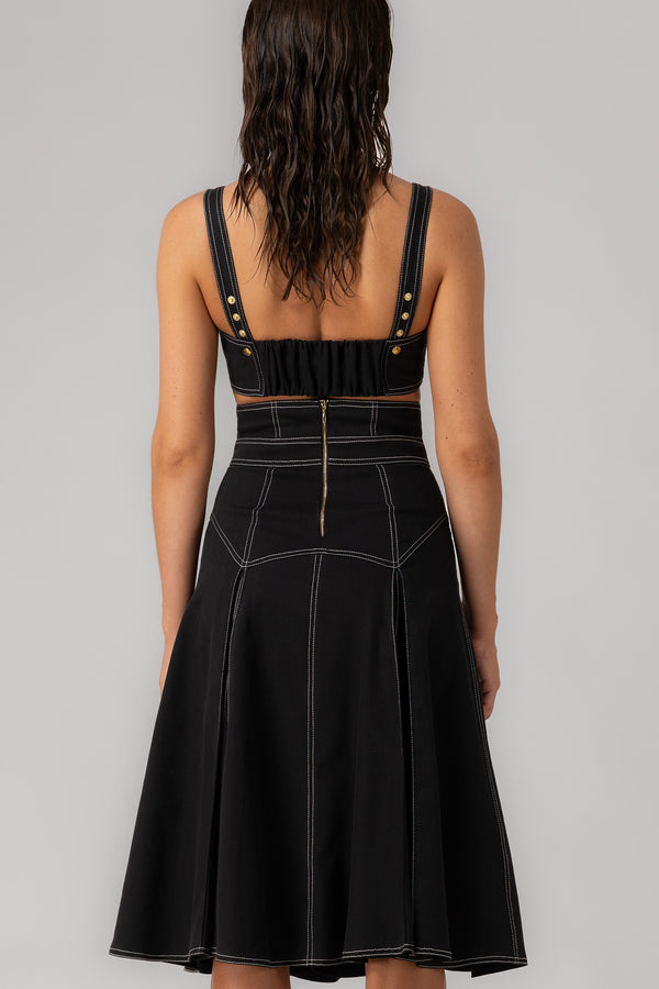 Underline Denim Bra Top Black