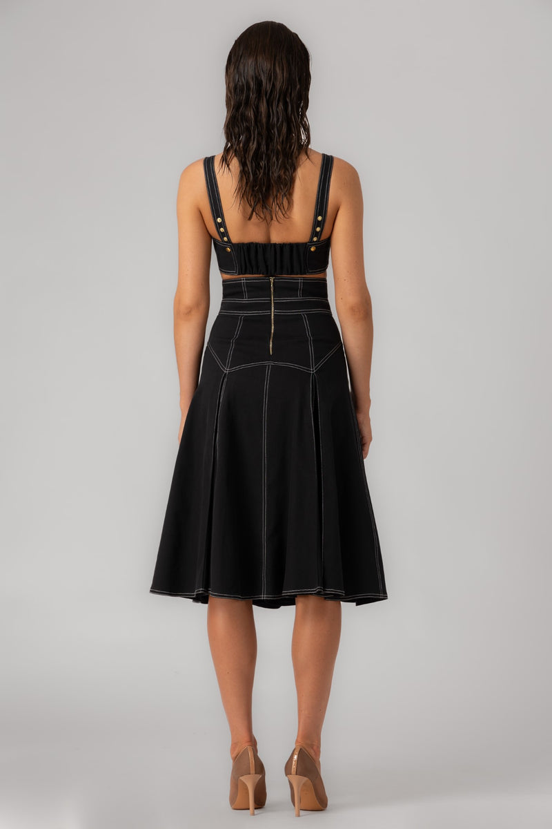 Underline Denim Bra Top Black