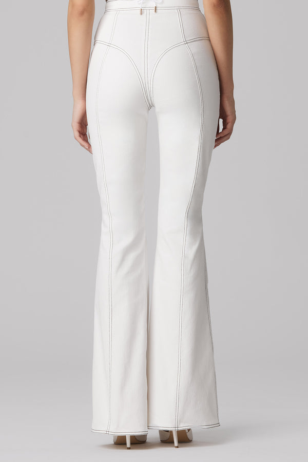Underline Denim Trousers White