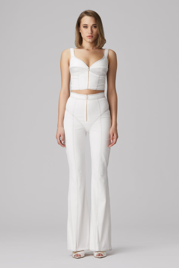 Haze Denim Bra Top White
