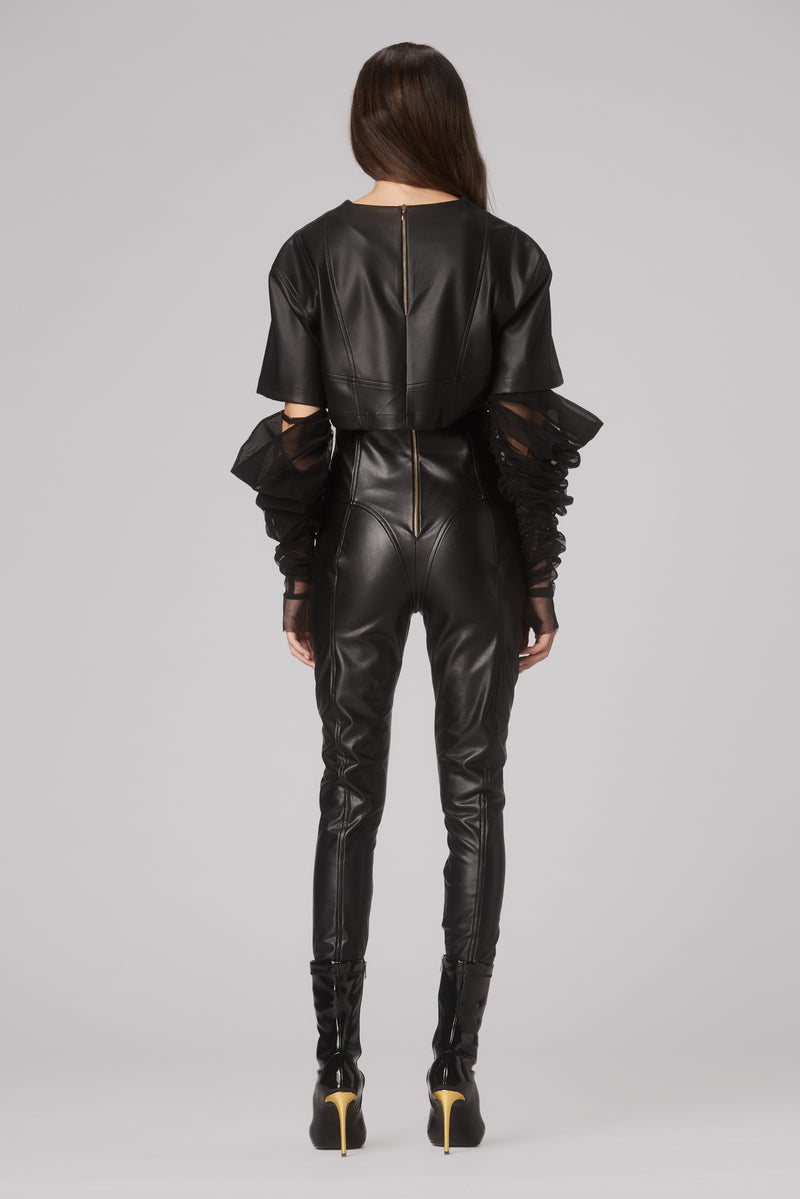 Shape Cropped Top Black