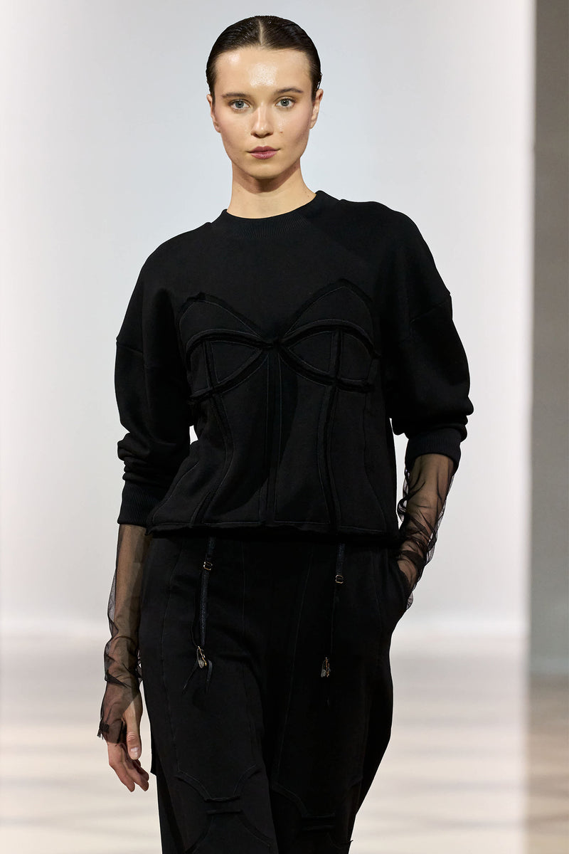 Deconstructed Sweatshirt Black