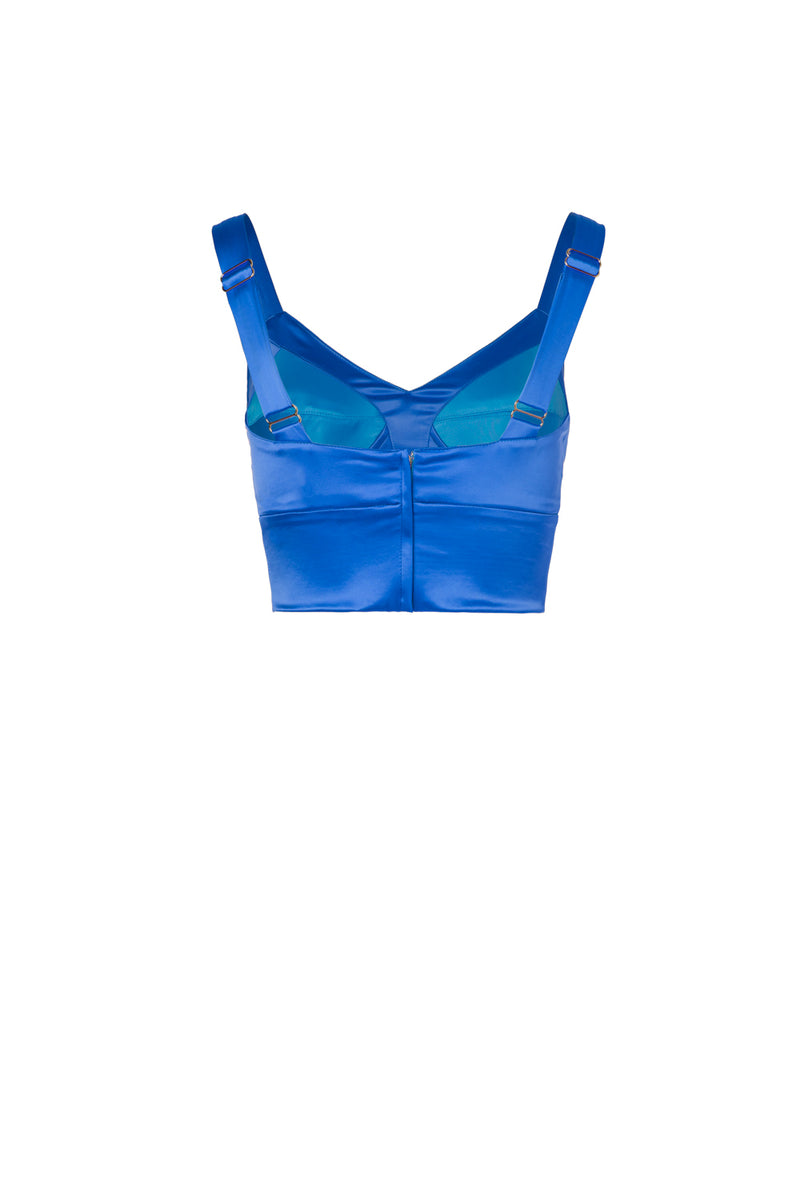 Satin Sculpt Bra Top Royal Blue