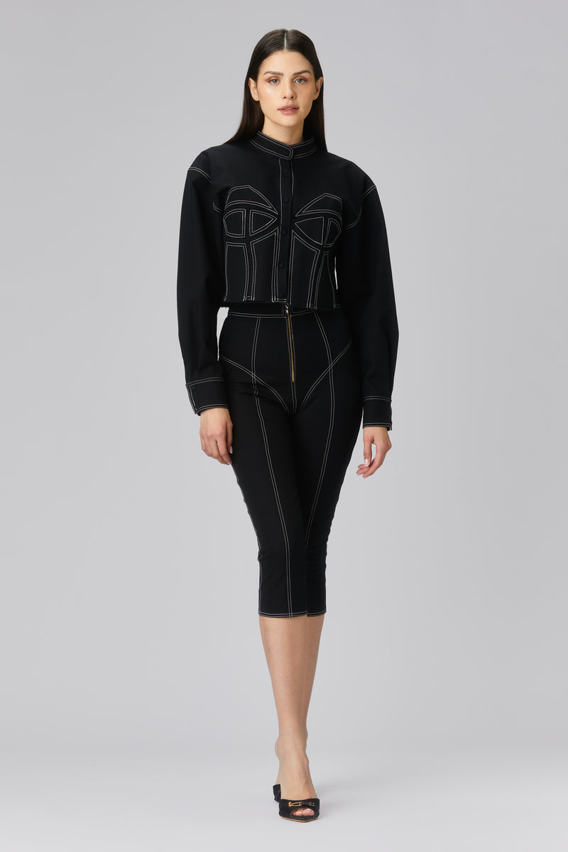 Underline Cropped Leggings Black