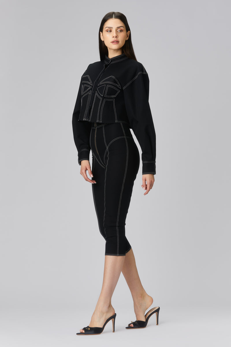 Underline Cropped Leggings Black
