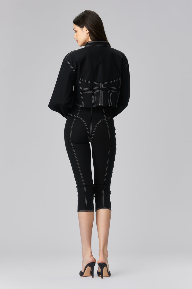 Underline Cropped Leggings Black