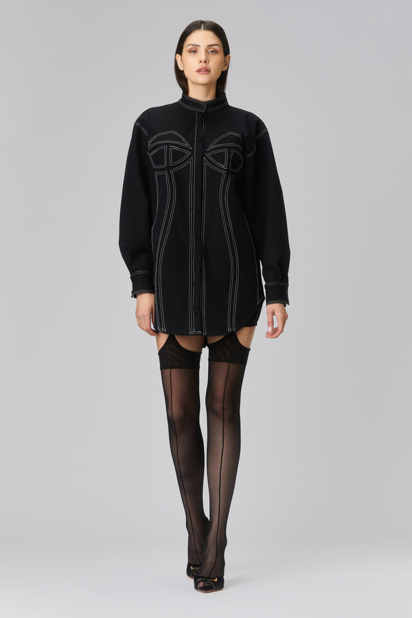 Anagram Denim Shirt Black