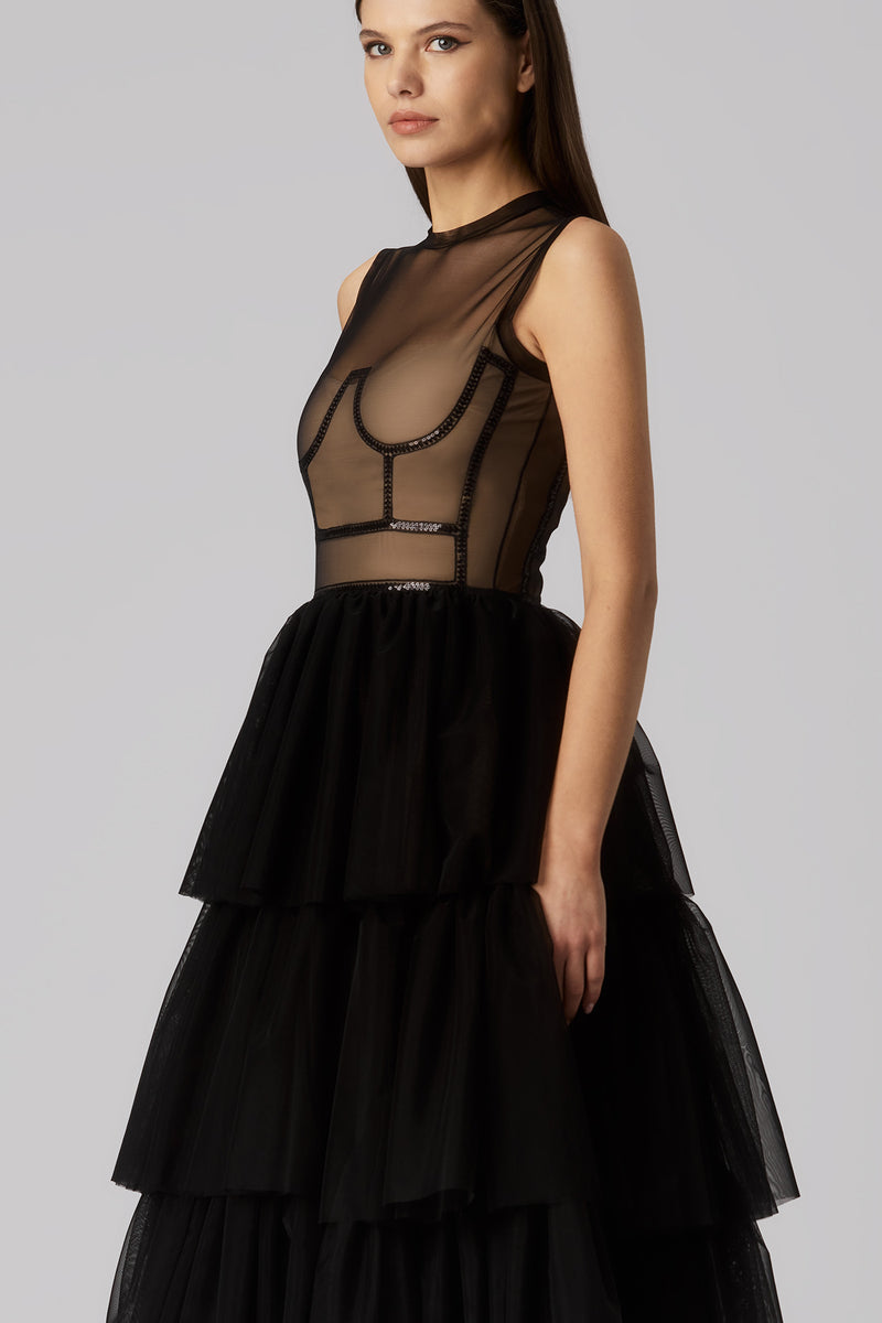 Cage Dress Black
