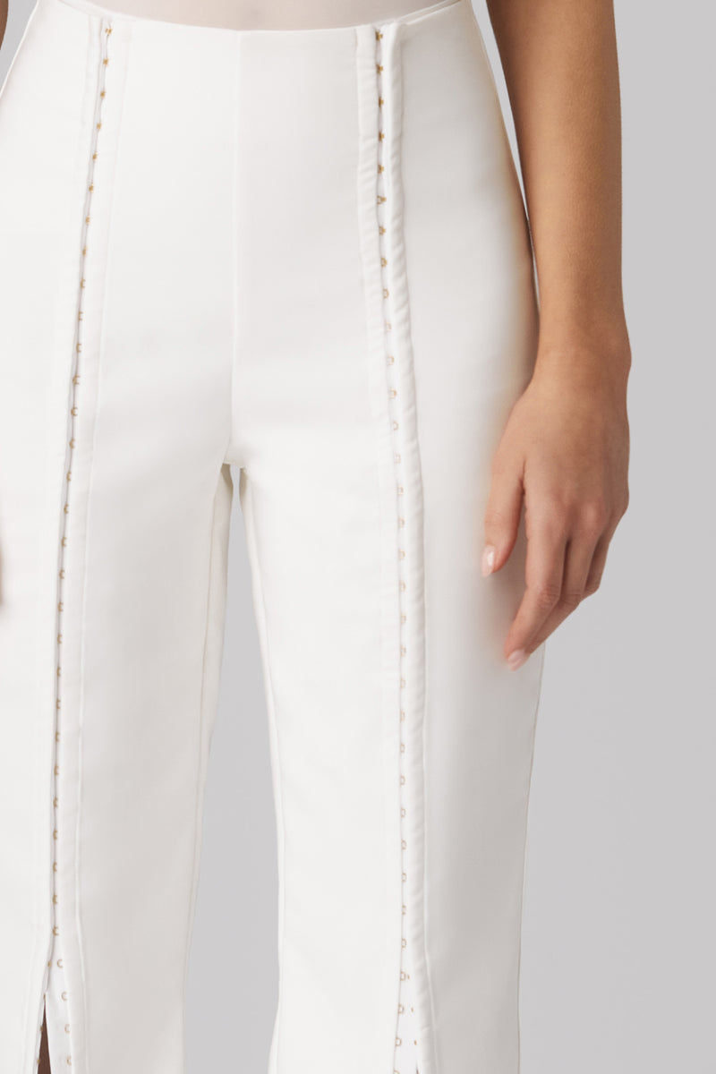 White outlet snap pants