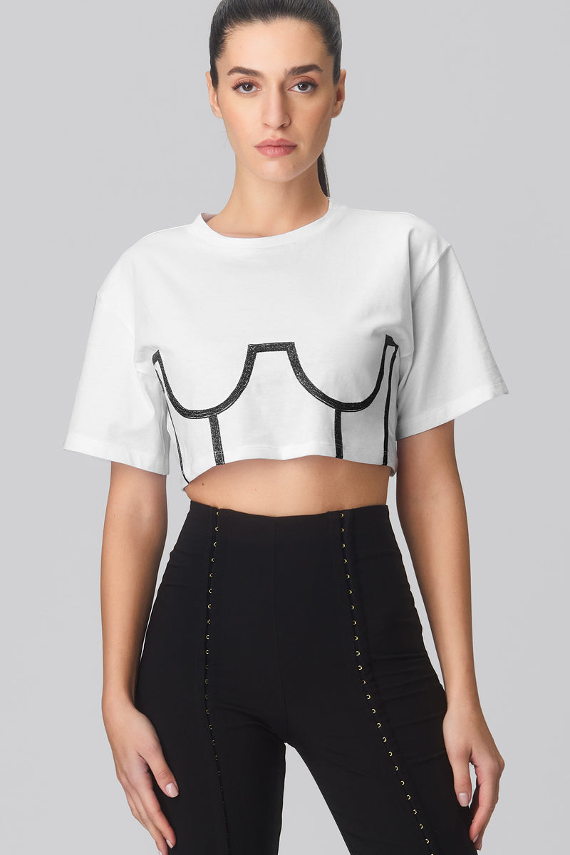 Draft Cropped T-Shirt White