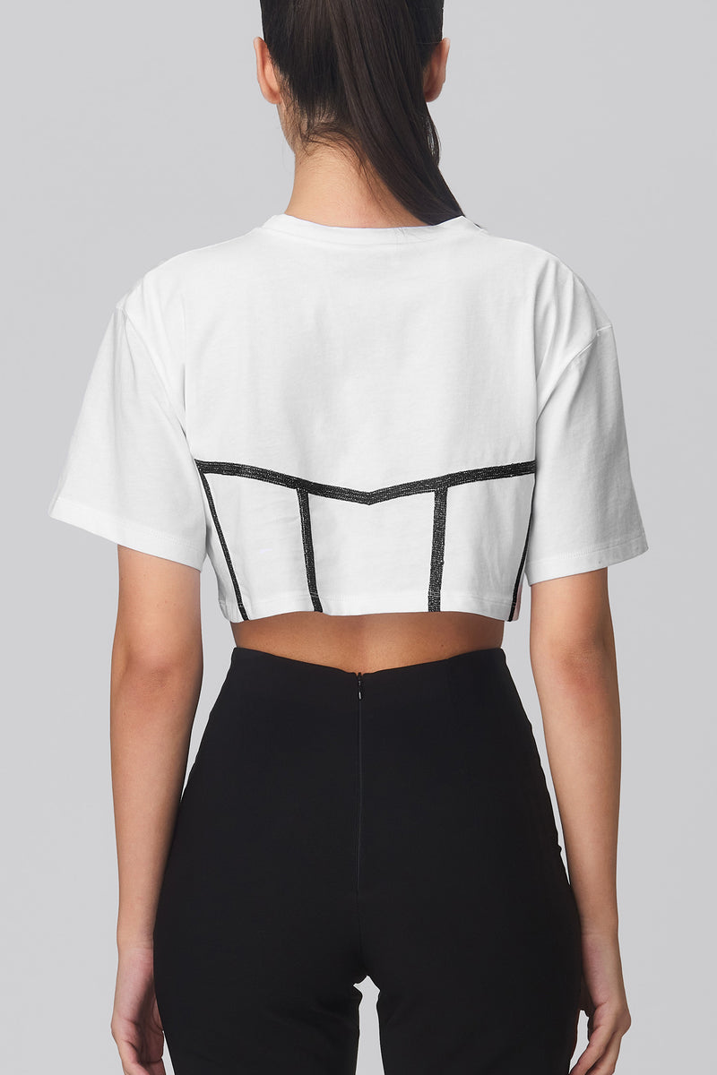 Draft Cropped T-Shirt White