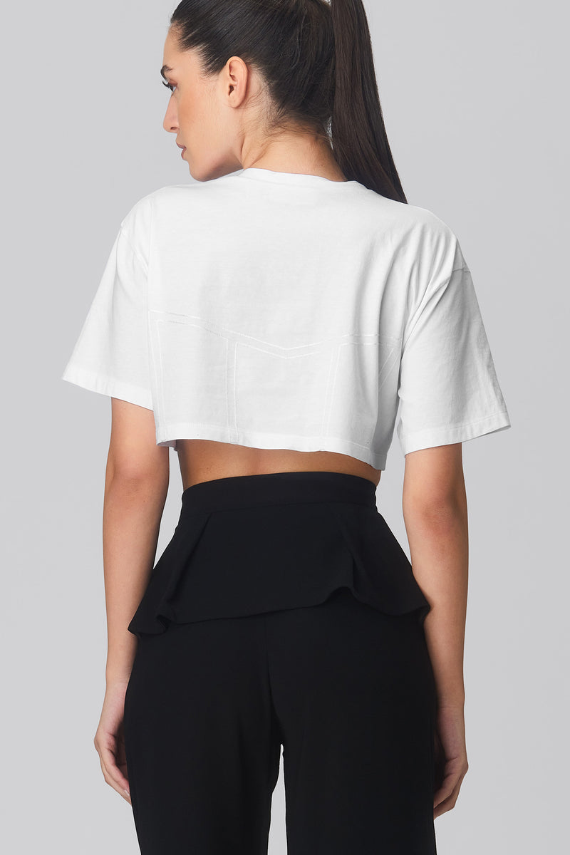 Invisible Cropped T-Shirt White