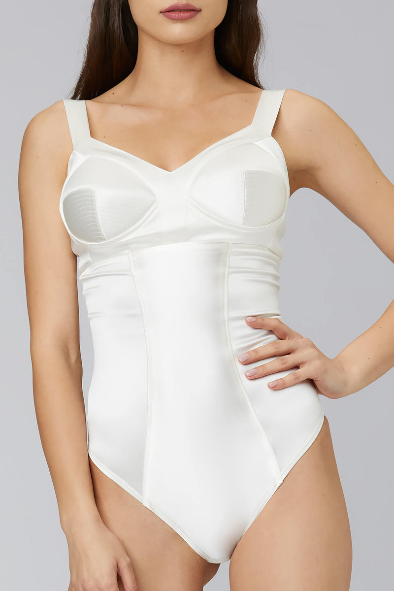 Satin Sculpt Bodysuit White