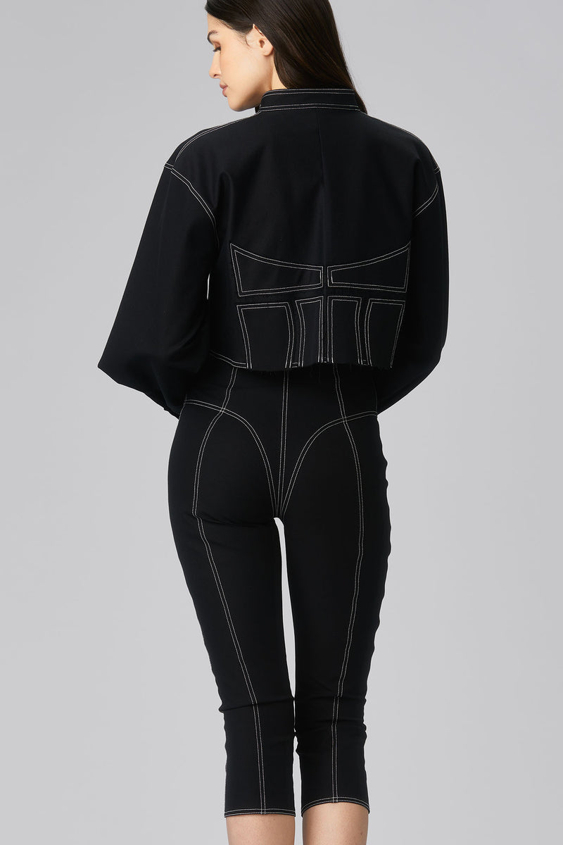 Underline Cropped Leggings Black