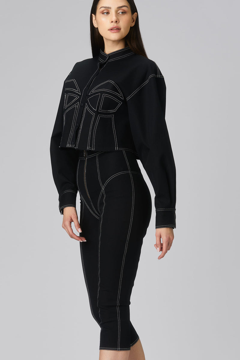 Underline Cropped Leggings Black