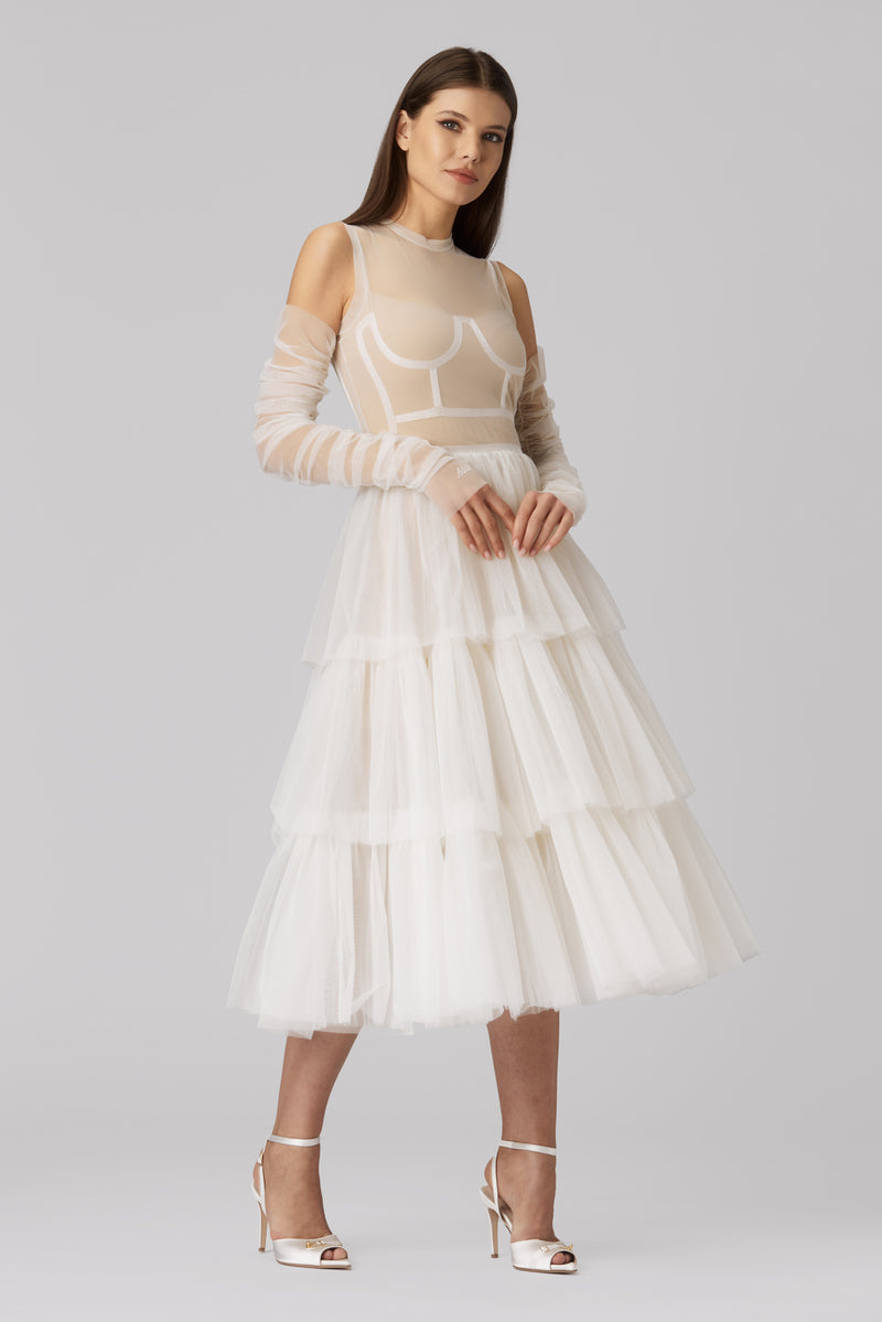 Cage Dress White