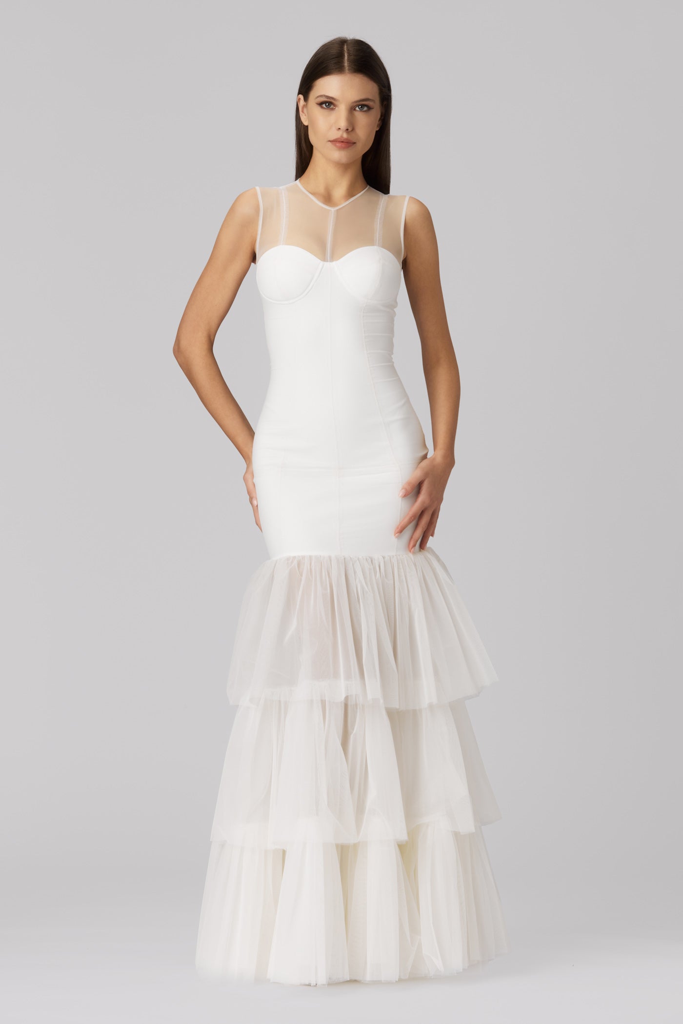 Opus Long Dress White