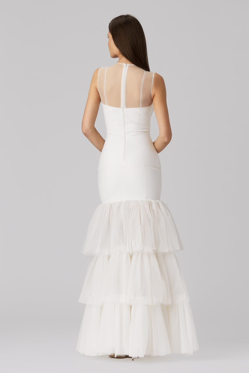 Opus Long Dress White
