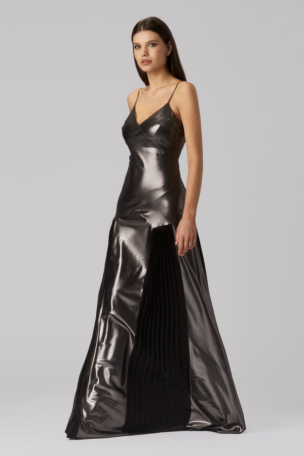 Glide Long Dress Dark Silver
